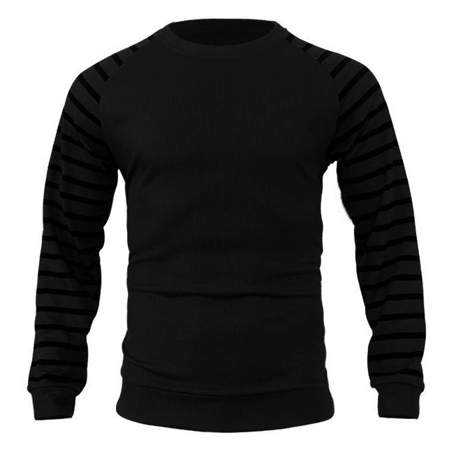 Men's Waffle Patchwork Pullover Raglan Sleeves Sweatershirt