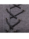 Men's Lace-up Short Sleeve Hooded T-shirt