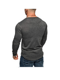 Men's Solid Color Crew Neck Patchwork Long Sleeve T-Shirt