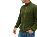 Men's Solid Color Turtleneck Zip Knit Cardigan