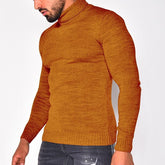 Men's Pullover Turtleneck Solid Color Basic Knit Sweater
