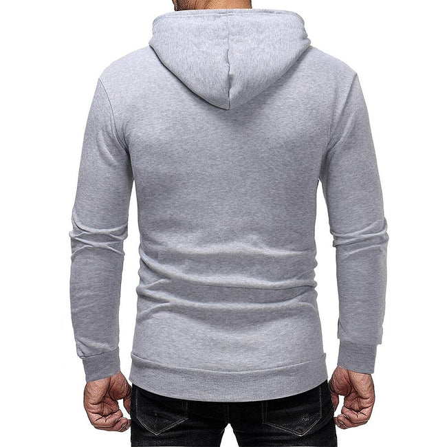 Men's Basic Solid Color Pullover Hooded Sweatershirt