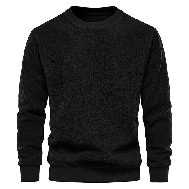 Men's Fleece Solid Color Pullover Sweatshirt