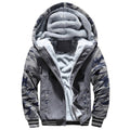 Men's Fleece Solid Color Hoodie Zip Front Hooded Sweatshirt