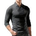 Men's Solid Color Turtleneck Long Sleeve T-Shirt