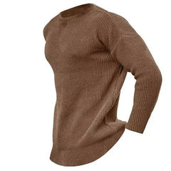 Men's Solid Color Crew Neck Pullover Knit Sweater