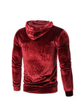 Men's Velvet Solid Color Pullover Hoodie Sweatshirts
