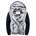 Men's Fleece Solid Color Hoodie Zip Front Hooded Sweatshirt
