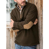 Men's Outdoor Half Zip Long Sleeve Stand Collar Sweatshirt