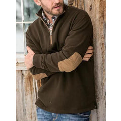 Men's Outdoor Half Zip Long Sleeve Stand Collar Sweatshirt