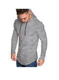 Men's Slub Yarn Hooded Long-sleeve T-shirt