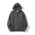 Men's Solid Color Sportswear Casual Thin Button Hooded Sweatshirt