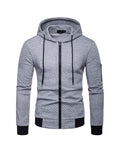 Men's Jacquard Small Check Hoodie Sweatshirt Jacket