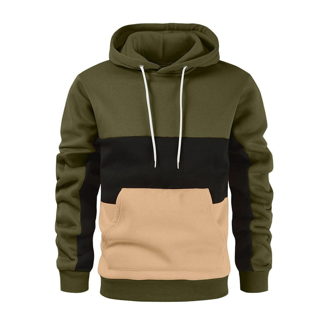 Men's Hoodie Pullover Patchwork Drawstring Sweatshirt Sports & Outdoor Casual Daily Sportswear