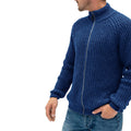 Men's Solid Color Turtleneck Zip Knit Cardigan