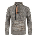 Men's Melange Half Zip Kangaroo Pocket Sweater