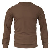 Men's Waffle Patchwork Crew Neck Raglan Sleeves Sweatershirt