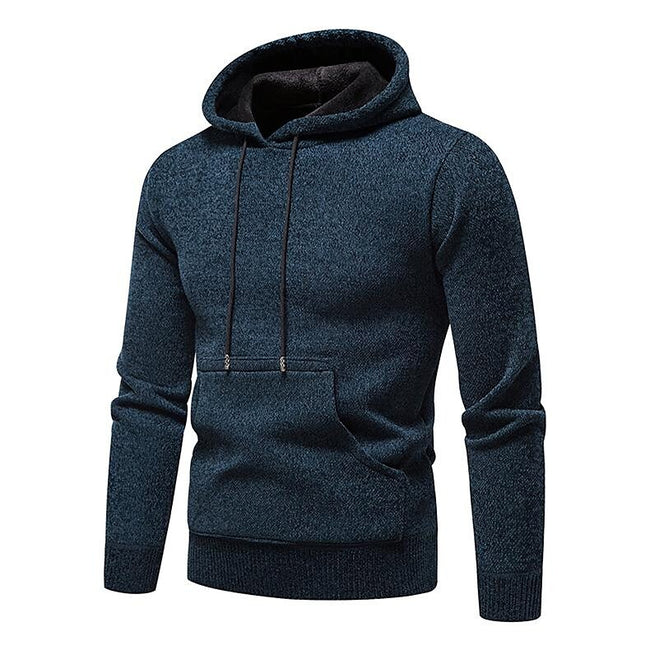 Men's Chenille Basic Casual Pullover Hooded Sweater