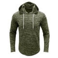 Men's Patchwork Slub Yarn Hooded Long-sleeve T-shirt