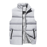 Men's Stand Collar Lightweight Zip-up Puffer Gilet