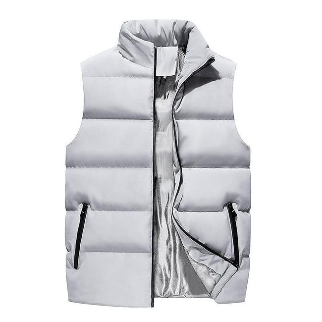 Men's Stand Collar Lightweight Zip-up Puffer Gilet