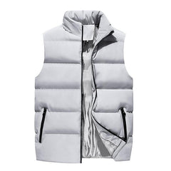 Men's Stand Collar Lightweight Zip-up Puffer Gilet