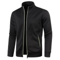 Men's Stand Collar Cardigan Long Sleeve Thin Fleece Sweater