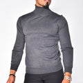 Men's Pullover Turtleneck Solid Color Basic Knit Sweater