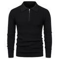 Men's Lapel Pullover Waffle Half Zipper Slim Fit Sweater