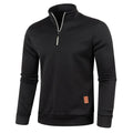 Men's Stand Collar Half Zip Long Sleeve Thin Fleece Sweater