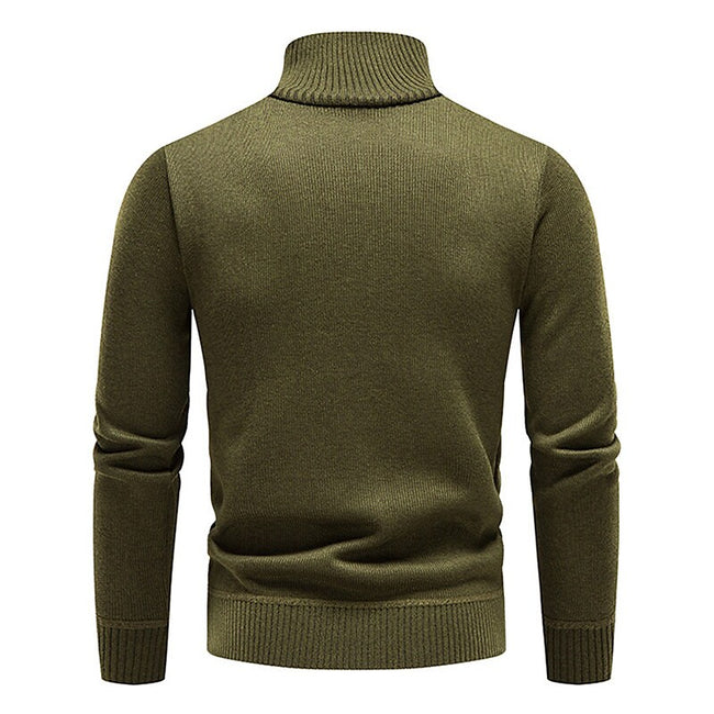 Men's Stand Collar Color Block Half Zip Fleece Pullover Sweater