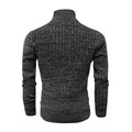 Men's Melange Stand Collar Slim Fit Zipper Sweater