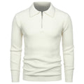 Men's Lapel Pullover Waffle Half Zipper Slim Fit Sweater