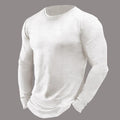 Men's Waffle Solid Color Crew Neck Casual Long Sleeve T-shirt