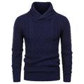 Men's Shawl Collar Cable Casual Slim Fit Long Sleeve Sweater