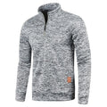 Men's Stand Collar Half Zip Long Sleeve Thin Fleece Sweater