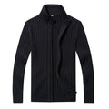 Men's Melange Stand Collar Slim Fit Zipper Sweater
