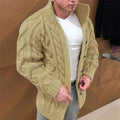 Men's Solid Color Stand Collar Cardigan