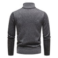 Men's Stand Collar Color Block Half Zip Fleece Pullover Sweater