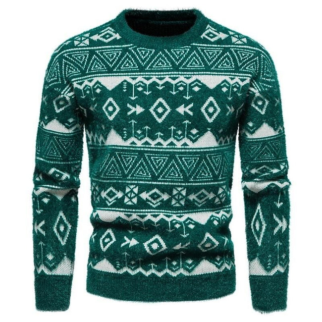 Men's Christmas Jacquard Slim Fit Pullover Sweater