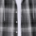 Men's Long Sleeve Check Hooded Casual Shirt Yellow Navy Blue Gray