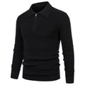 Men's Lapel Pullover Waffle Half Zipper Slim Fit Sweater