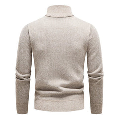 Men's Stand Collar Color Block Half Zip Fleece Pullover Sweater