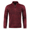 Men's Stand Collar Half Zip Long Sleeve Thin Fleece Sweater