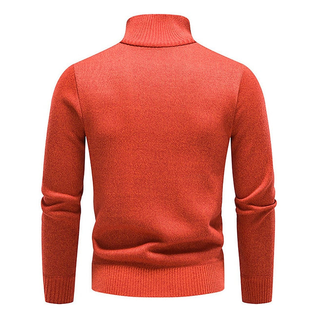 Men's Stand Collar Color Block Half Zip Fleece Pullover Sweater