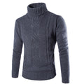 Men's Pullover Turtleneck Cable Basic Knit Sweater