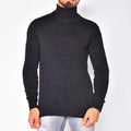 Men's Pullover Turtleneck Solid Color Basic Knit Sweater