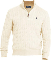 ⏳Time-Limited Special⏰ Polo Ralph Lauren Men's Cable Knit 1/4 Zip Sweater