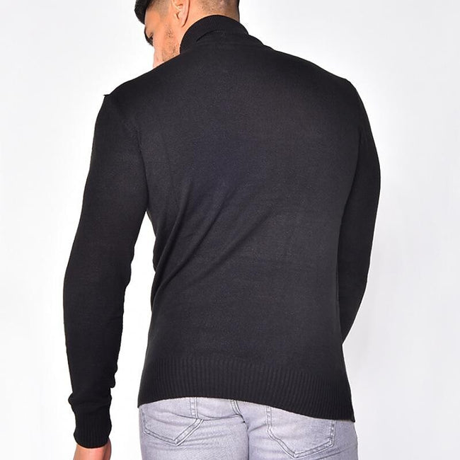 Men's Pullover Turtleneck Solid Color Basic Knit Sweater