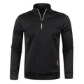 Men's Stand Collar Half Zip Long Sleeve Thin Fleece Sweater